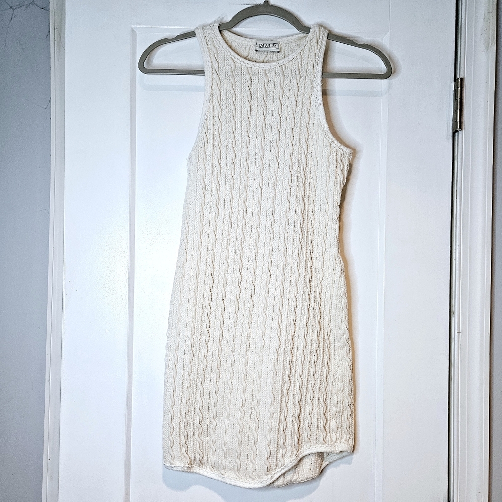 Dylan Lex Cable Knit Sleeveless Mini Dress - Ivory